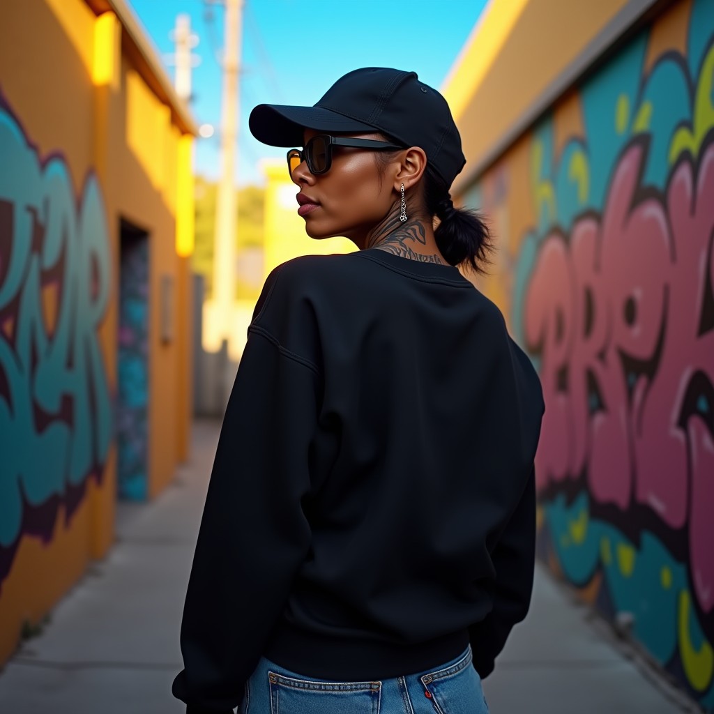 Glow Black Woman Regular Typographic Printed Sweatshirt