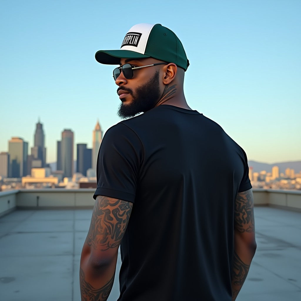 Giant Black Regular Crew Neck Graphic Printed T-shirt