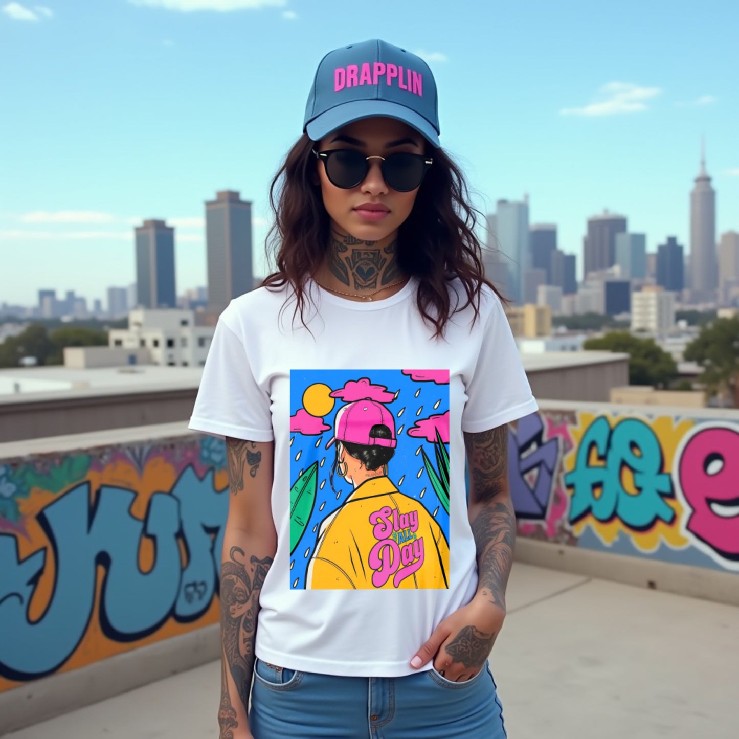 Slay Woman White Relaxed Fit Printed T-shirt