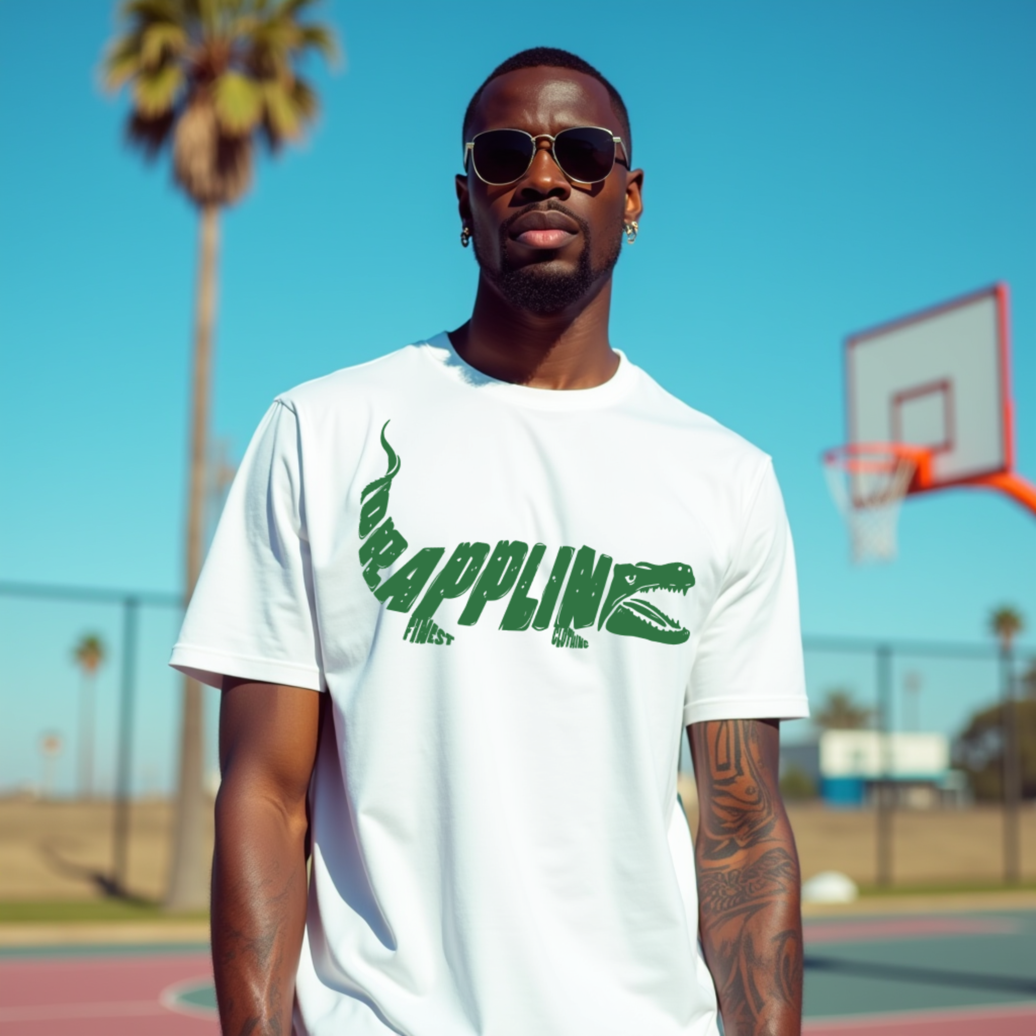 Drapplin Finest Premium White Oversized Printed T-shirt