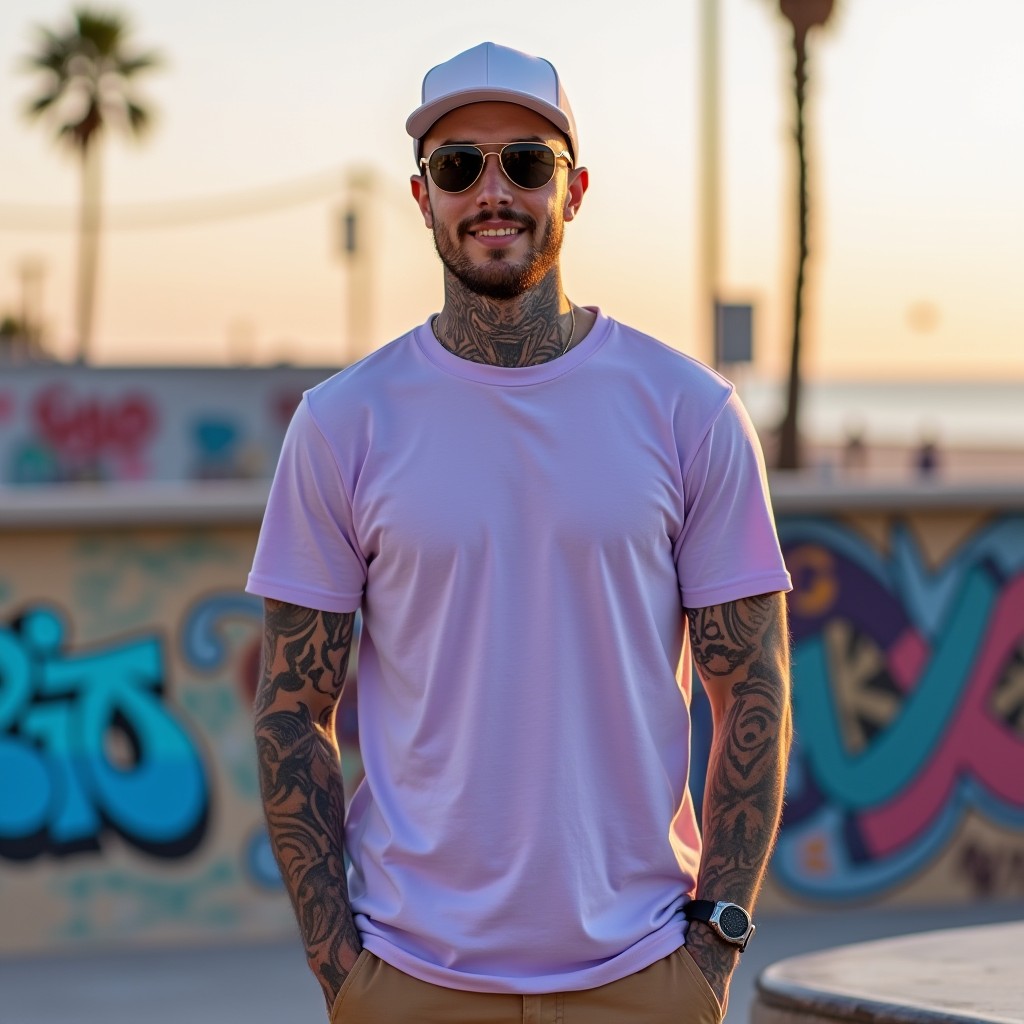 Premium Lavender Regular Crew Neck Solid Plain T-shirt