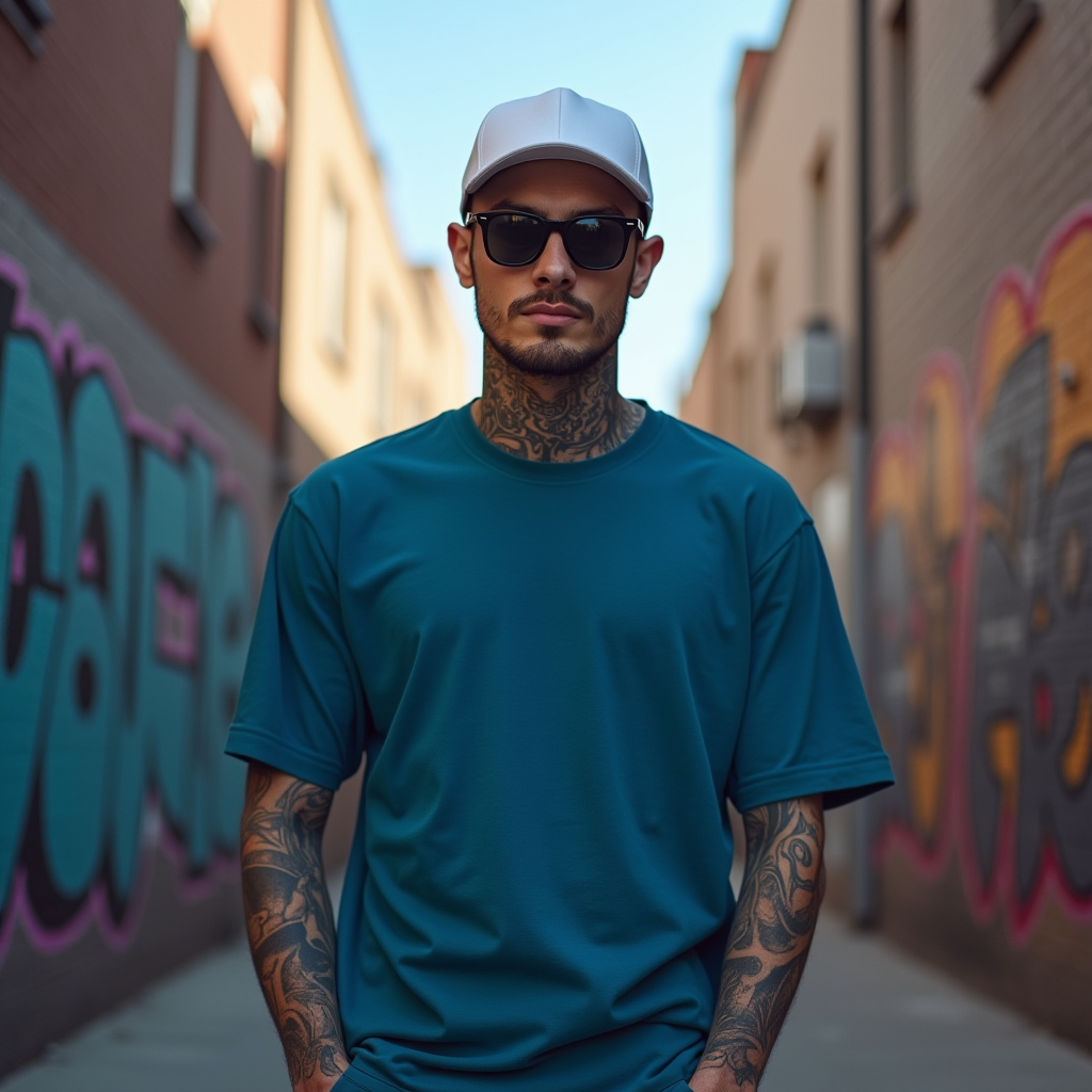 Premium Petrol Blue Oversized Solid Plain T-shirt