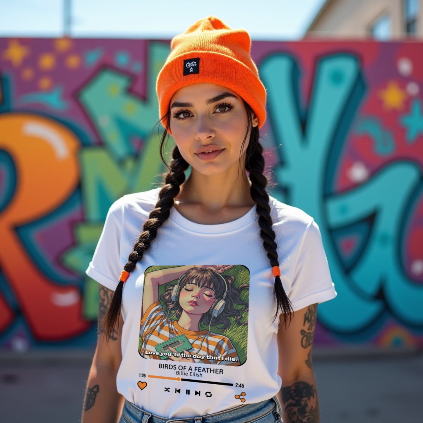 Birds Of Feather White Woman Regular Fit Printed T-shirt