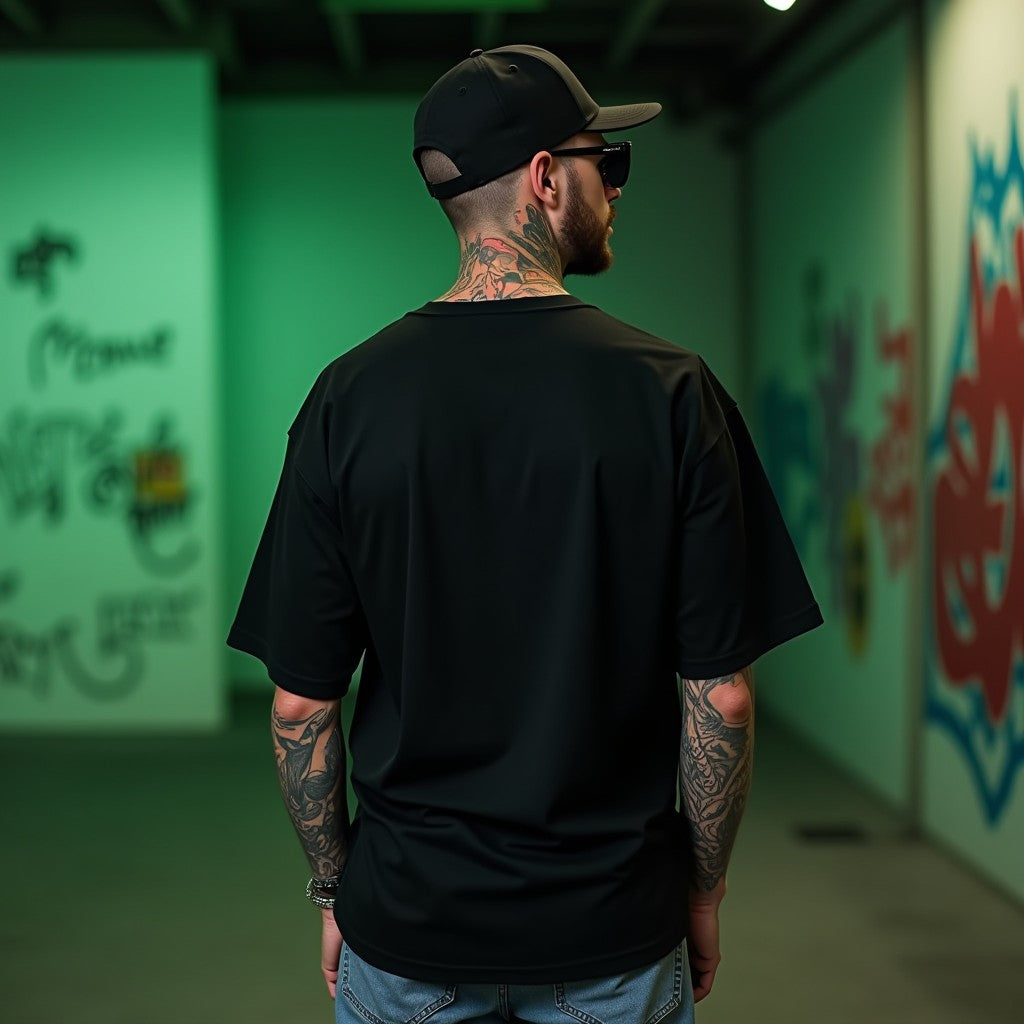Premium Black Oversized Solid Plain T-shirt
