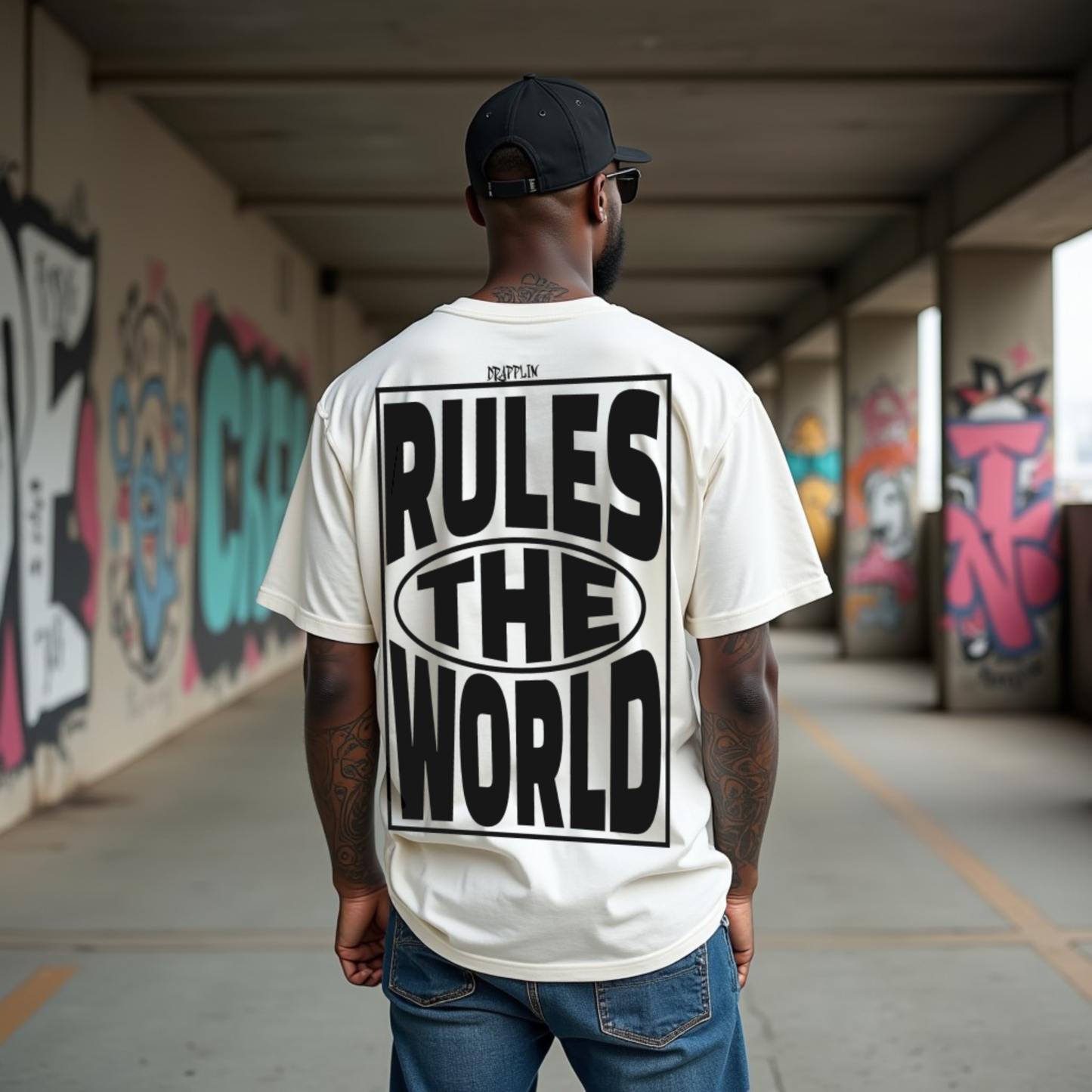 Rules Premium White Oversized Typography Back Printed T-shirt