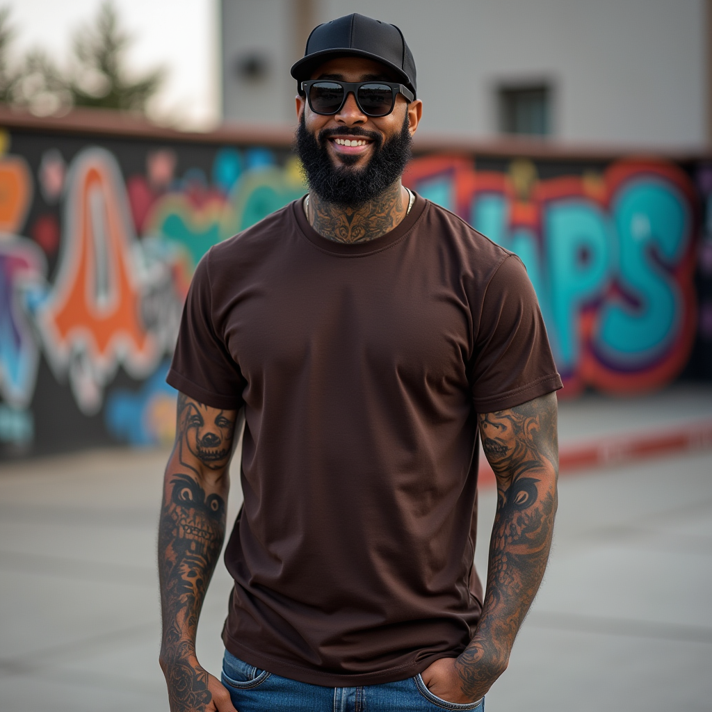 Premium Brown Regular Crew Neck Solid Plain T-shirt