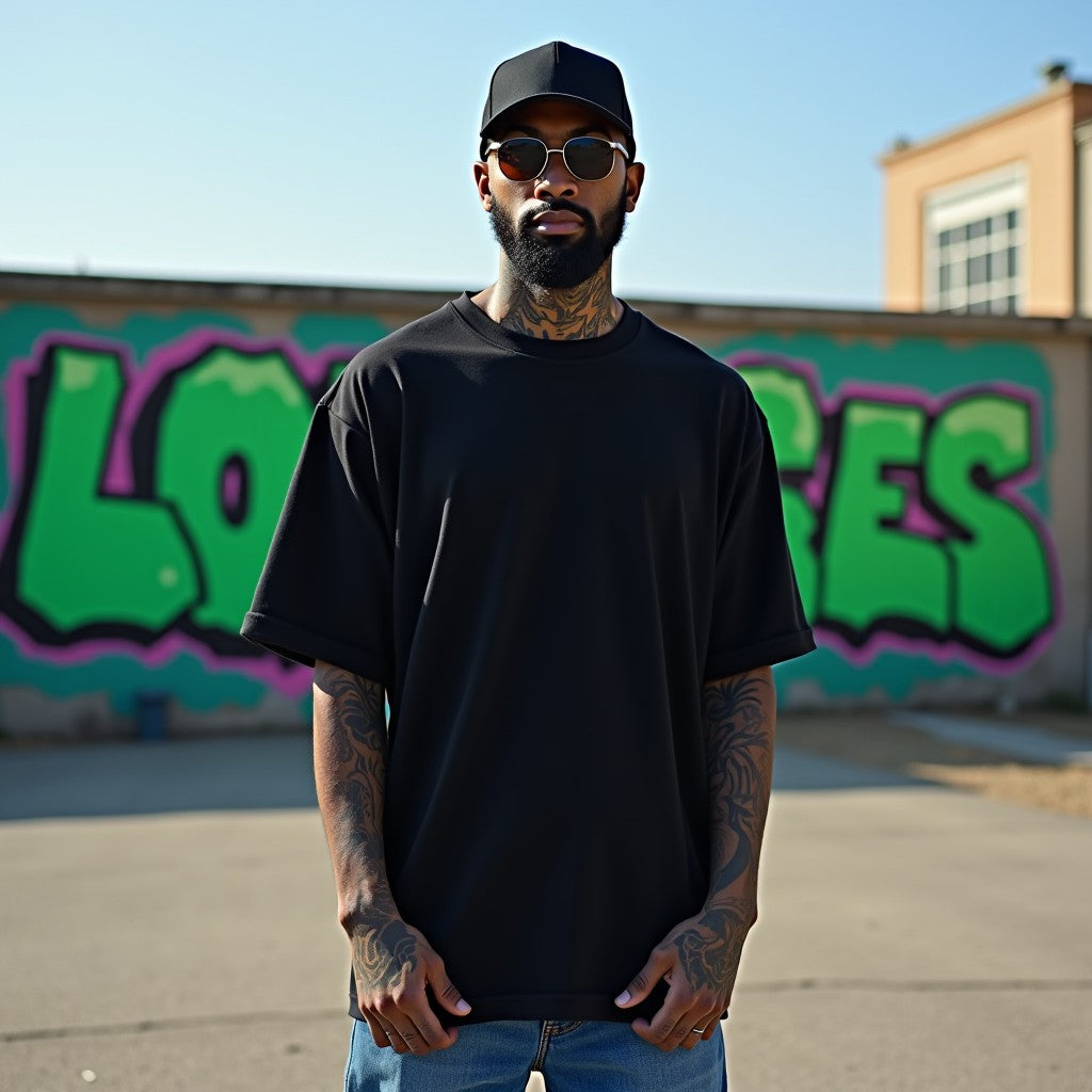 Premium Black Oversized Solid Plain T-shirt