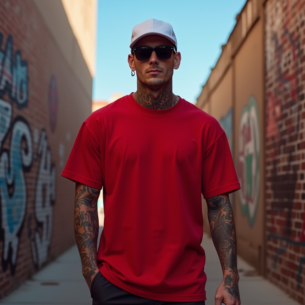 Premium Red Oversized Solid Plain T-shirt