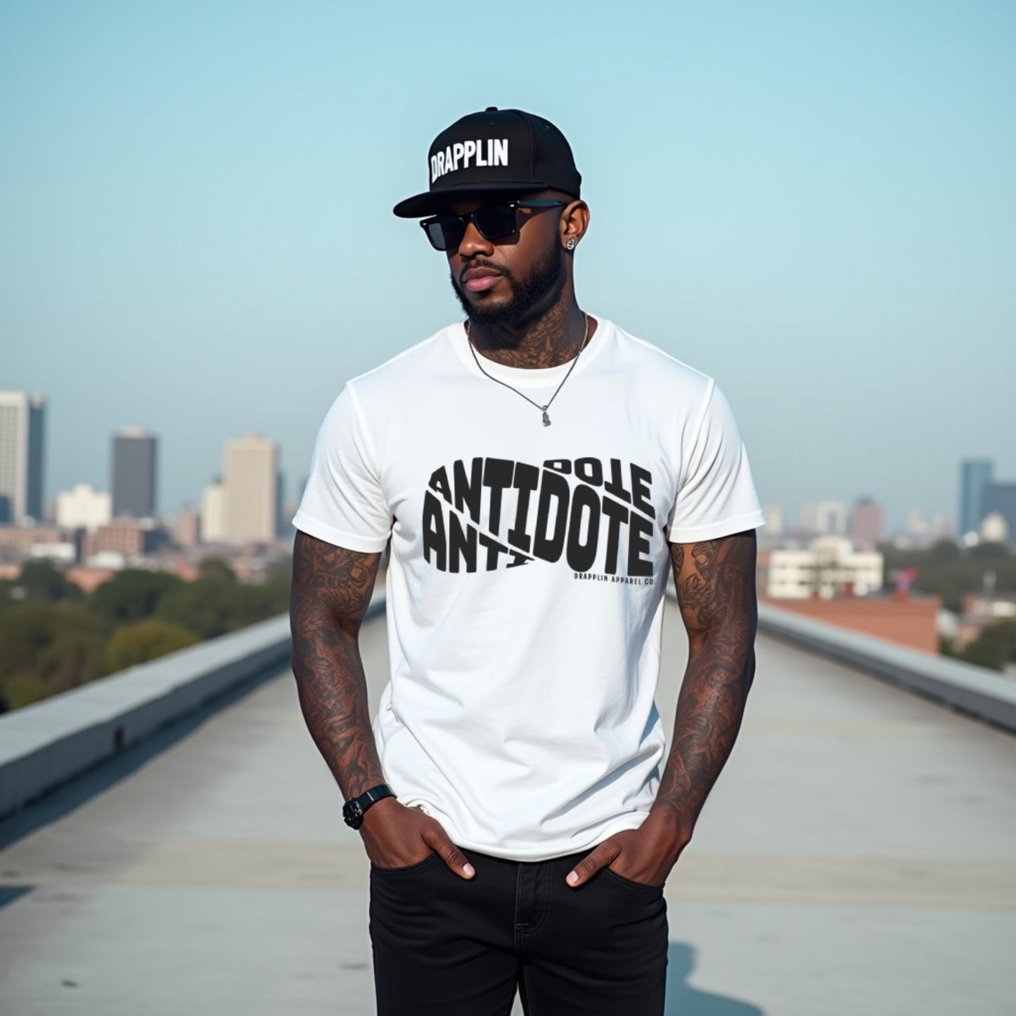 Antidote White Crew Neck Graphic Printed T-shirt