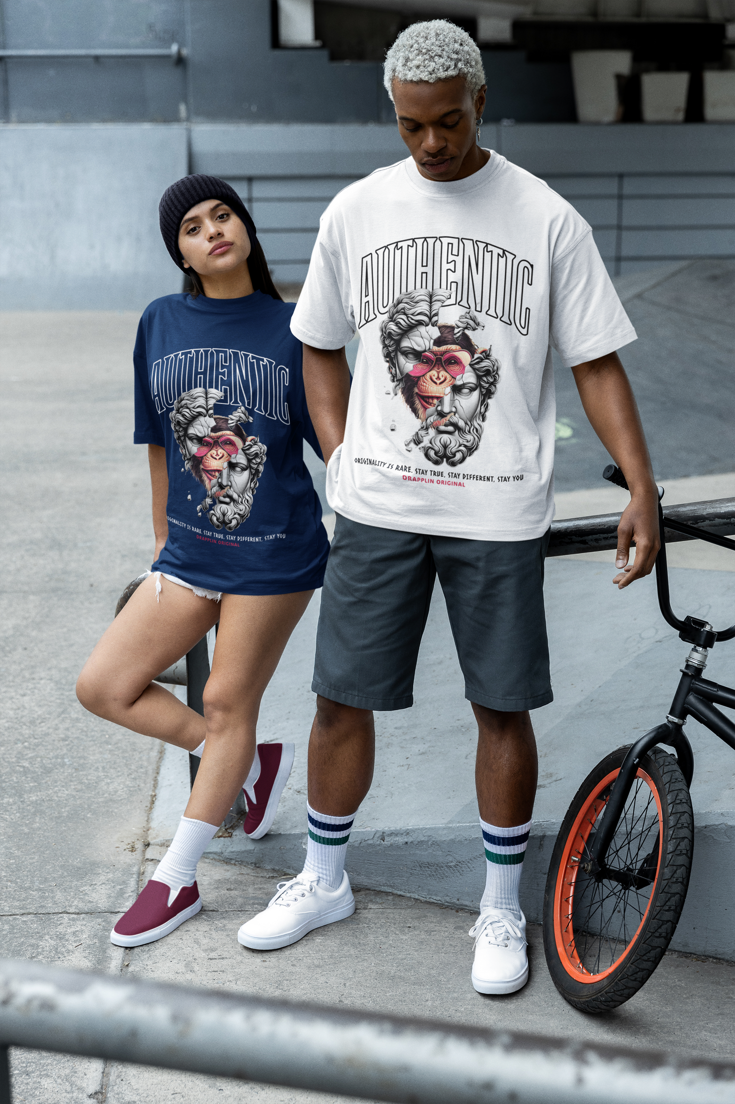 Authentic Premium White Oversized Printed T-shirt