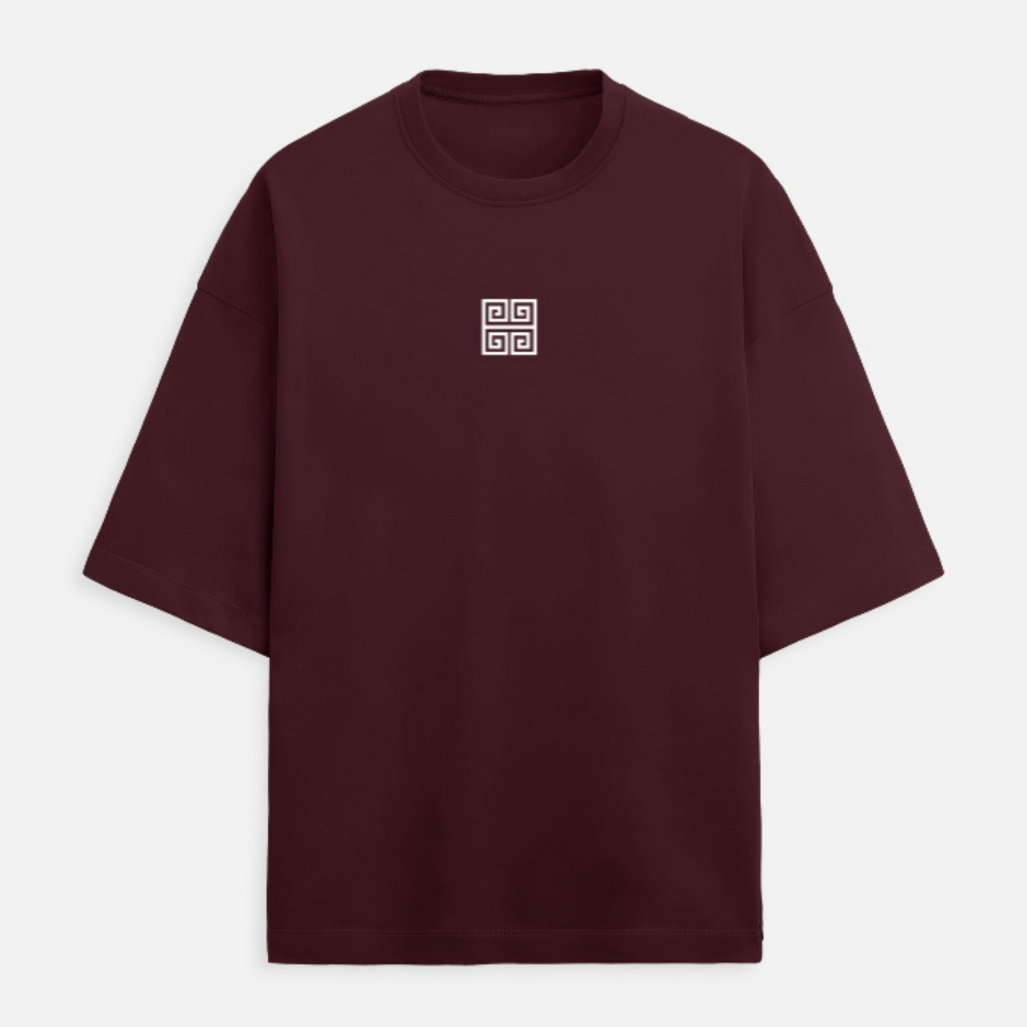 Drapplin Loungewear 280 GSM Unisex Oversized Maroon Printed T-shirt