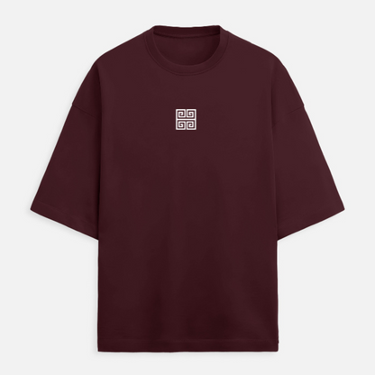 Drapplin Loungewear 280 GSM Unisex Oversized Maroon Printed T-shirt