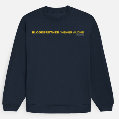 Bloodbrother Navy Blue Premium Oversized Printed Sweatshirt
