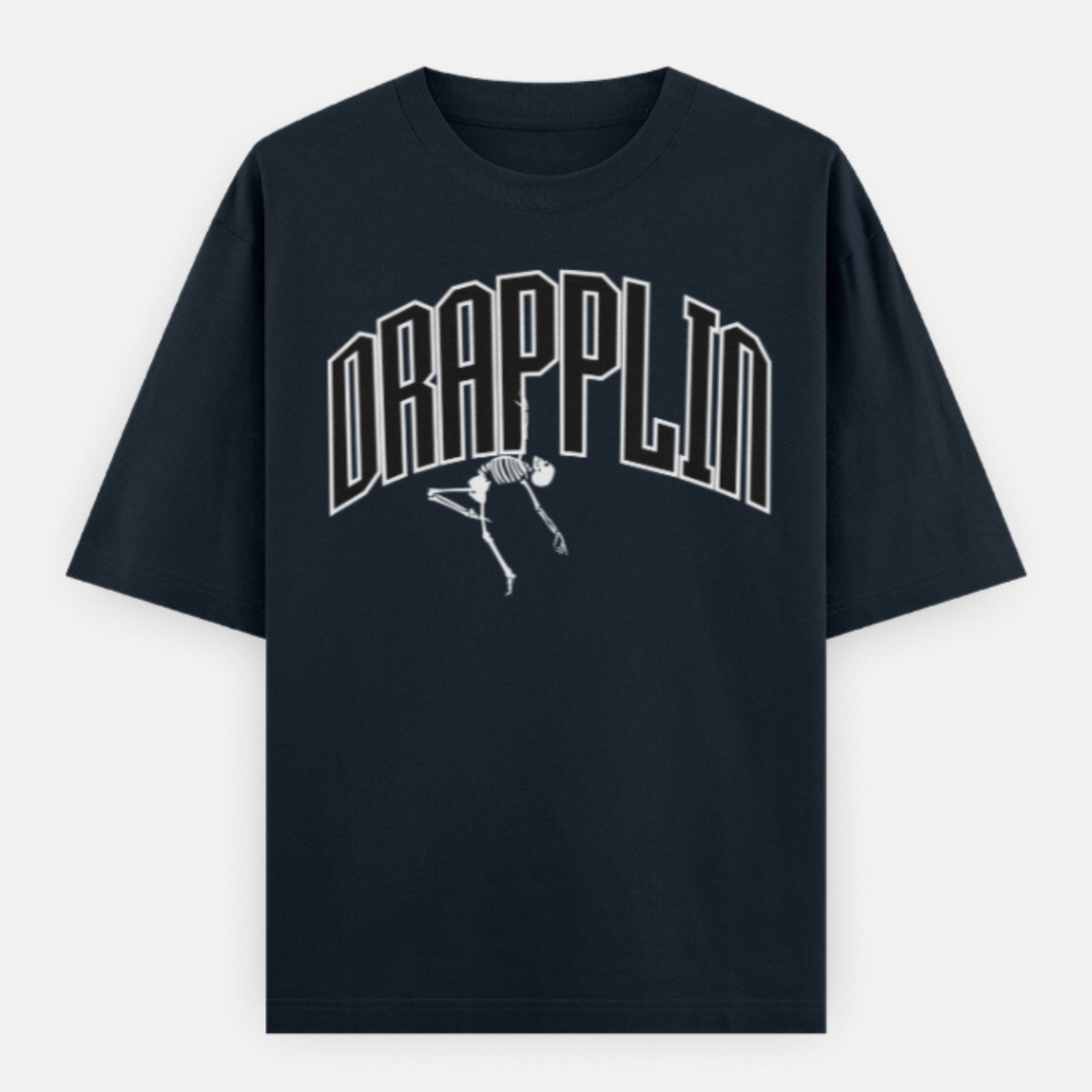Drapplin Dance Navy Blue Oversized Printed T-shirt