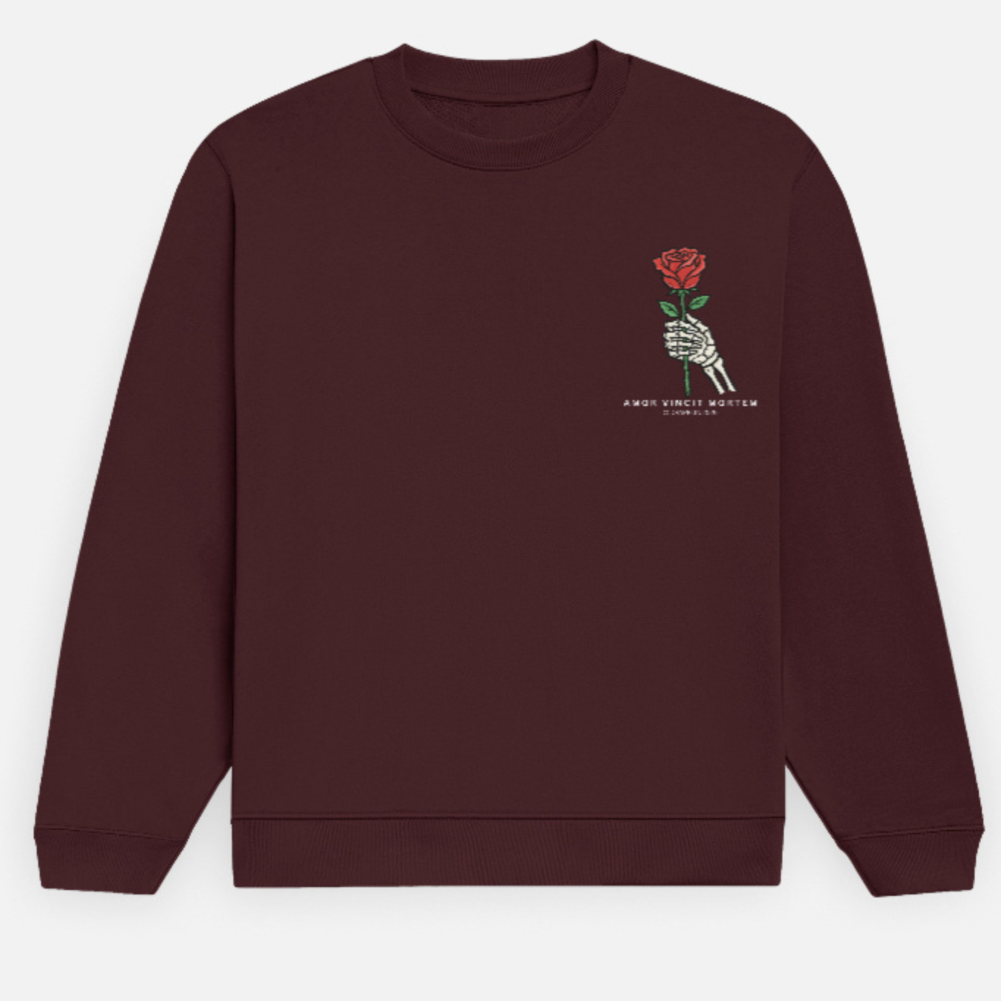 Amor Maroon Unisex Premium Regular Printed Sweatshirt
