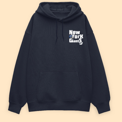 New York Premium Unisex Navy Blue Oversized Back Printed Hoodie