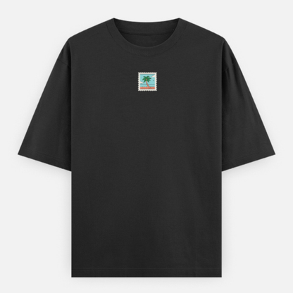 Travel Black Premium Oversized Back Printed T-shirt