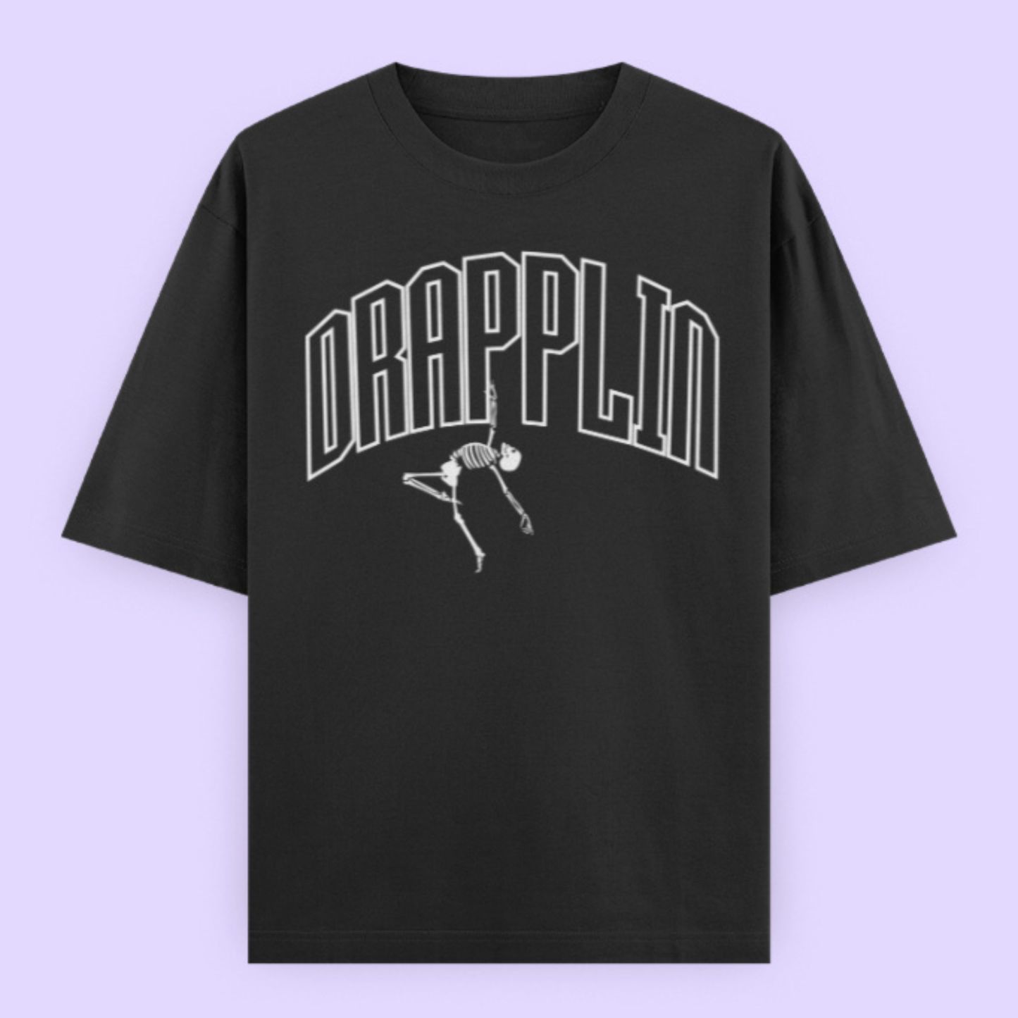 Drapplin Dance Black Oversized Printed T-shirt