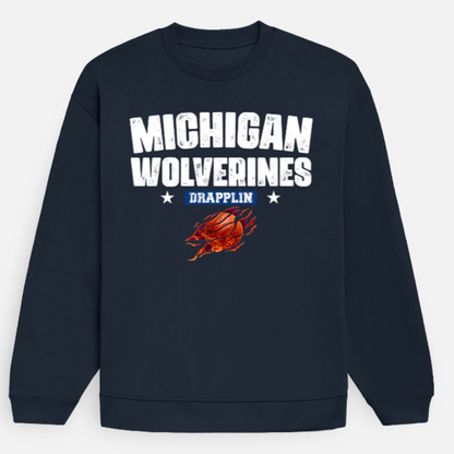Michigan Unisex Navy Blue Premium Oversized Sweatshirt
