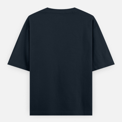 Drapplin Dance Navy Blue Oversized Printed T-shirt