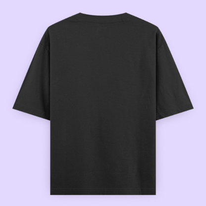 Drapplin Dance Black Oversized Printed T-shirt