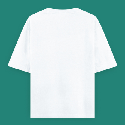 Drapplin Dance White Oversized Printed T-shirt