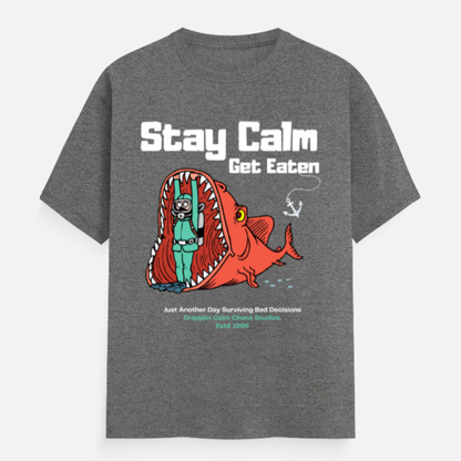 Stay Calm Regular Smokestone Crew Neck Printed T-shirt