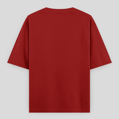 Drapplin Dance Red Oversized Printed T-shirt