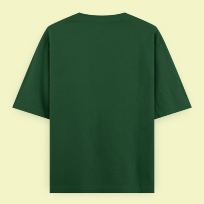 Drapplin Dance Bottle Green Oversized Printed T-shirt