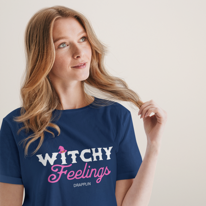Witchy Feelings Navy Blue Relaxed Fit Printed T-shirt