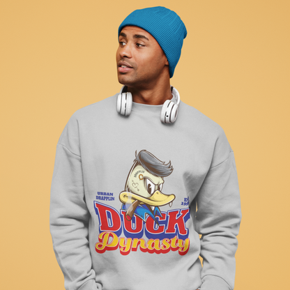 Duck Dynasty Grey Mélange Regular Printed Sweatshirt