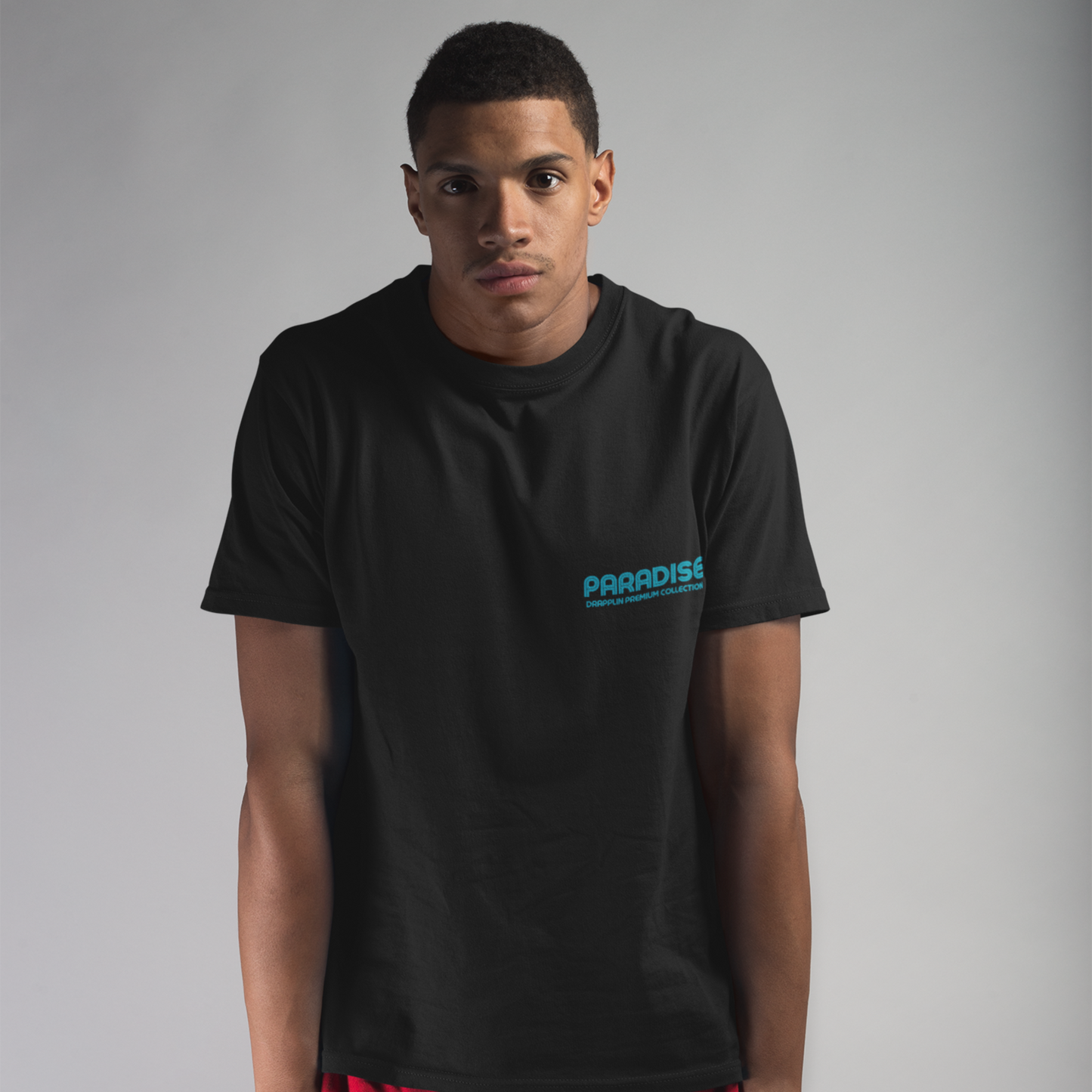 Paradise Black Premium Crew Neck Back Graphic Printed T-shirt