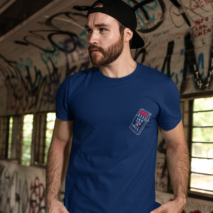 Hell Navy Blue Crew Neck Graphic Printed T-shirt