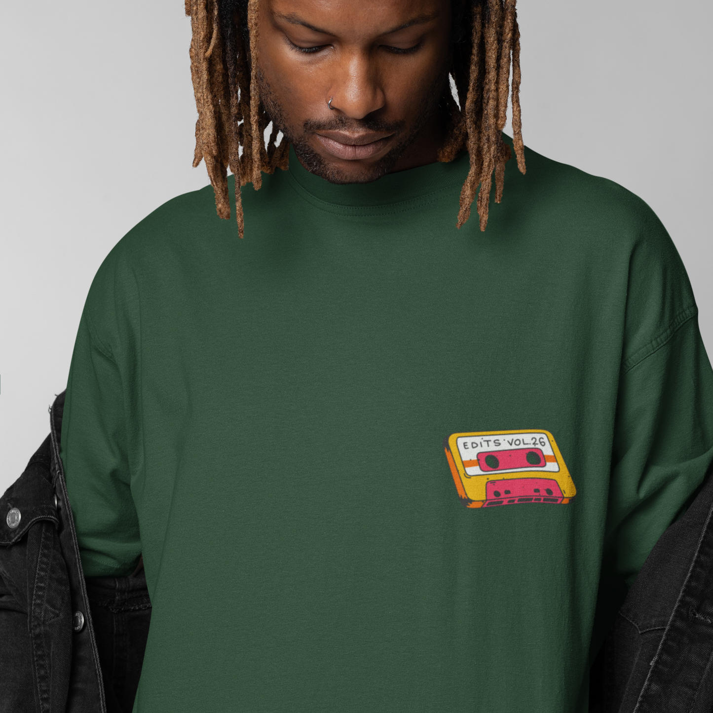 Song Premium Forest Green Oversized Typography Back Printed T-shirt