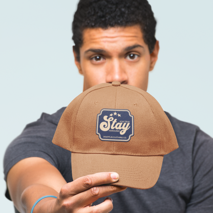 Unisex Stay Patch Premium Khaki Baseball Cap