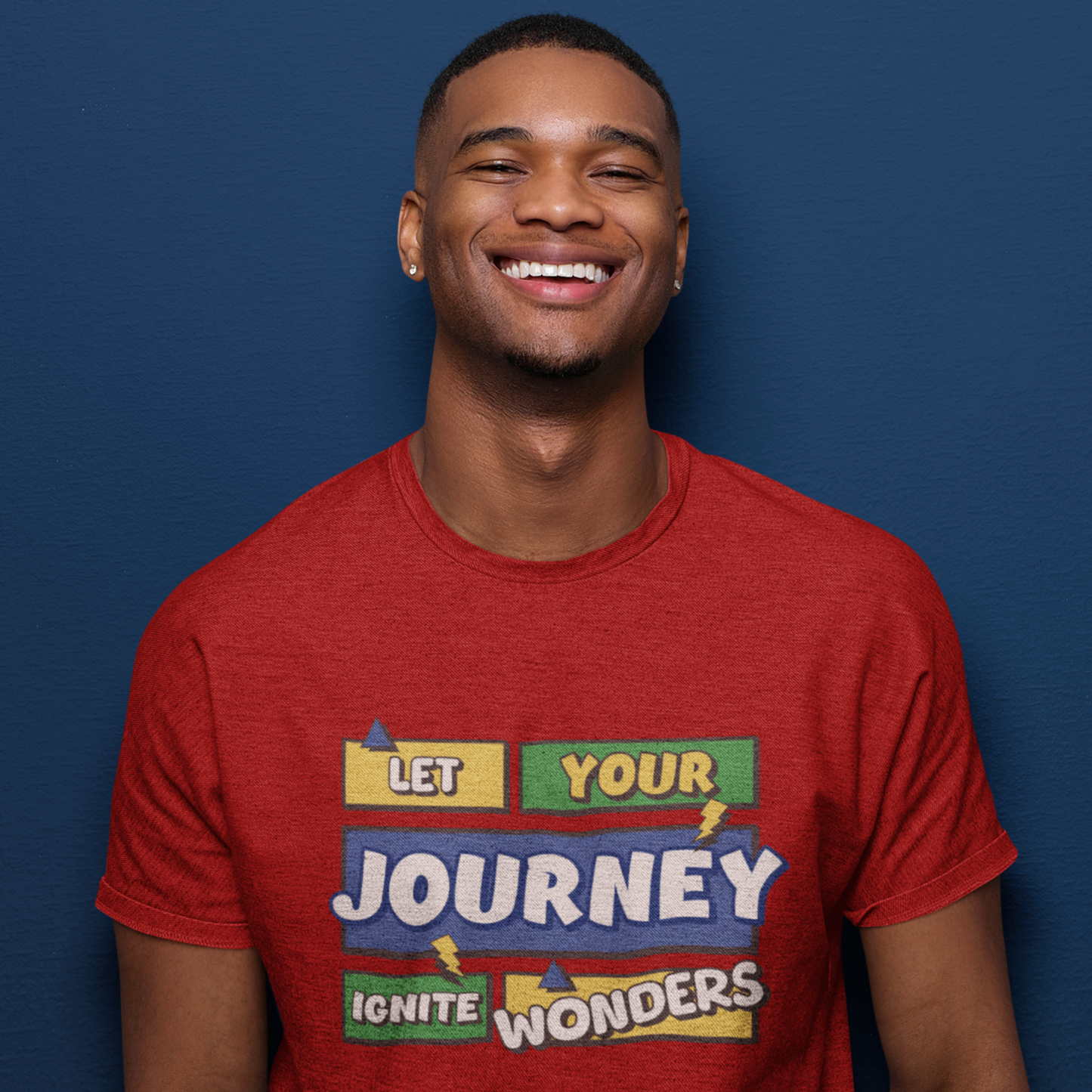 Ignite Red Crew Neck Graphic Printed T-shirt