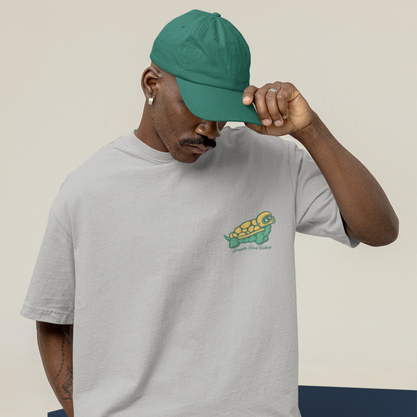 Take It Slow Grey Mélange Oversized Typography Back Printed T-shirt