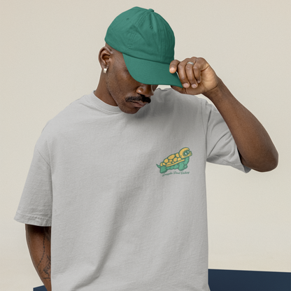 Take It Slow Grey Mélange Oversized Typography Back Printed T-shirt