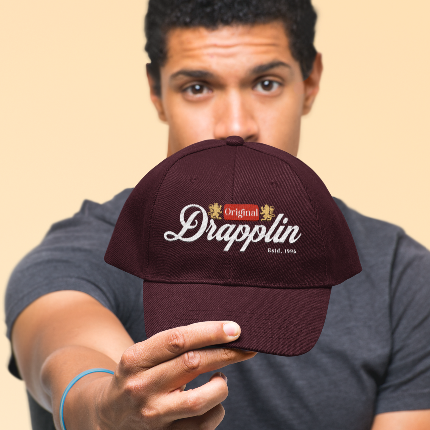 Unisex Drapplin Original Premium Maroon Printed Baseball Cap