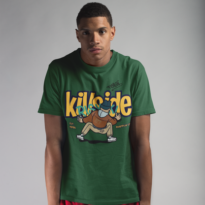 Killside Forest Green Crew Neck Graphic Printed T-shirt