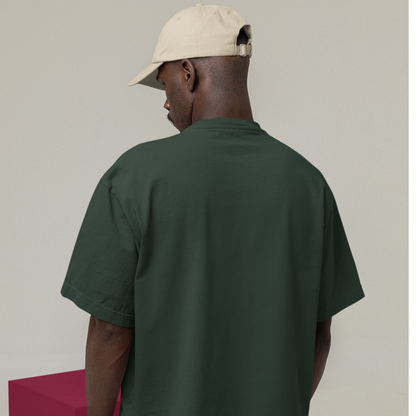 Drapplin Standard Premium Forest Green Oversized Printed T-shirt
