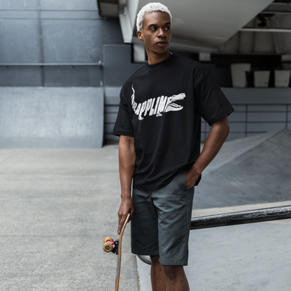 Drapplin Finest Premium Black Oversized Printed T-shirt