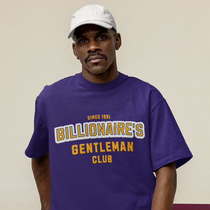 Billionaire Premium Purple Oversized Typography T-shirt