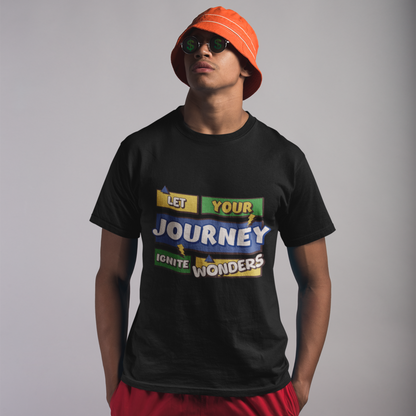 Ignite Black Crew Neck Graphic Printed T-shirt