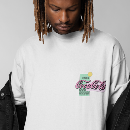 Coca-Cola Premium White Oversized Typography Back Printed T-shirt