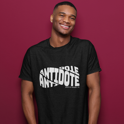 Antidote Black Crew Neck Graphic Printed T-shirt