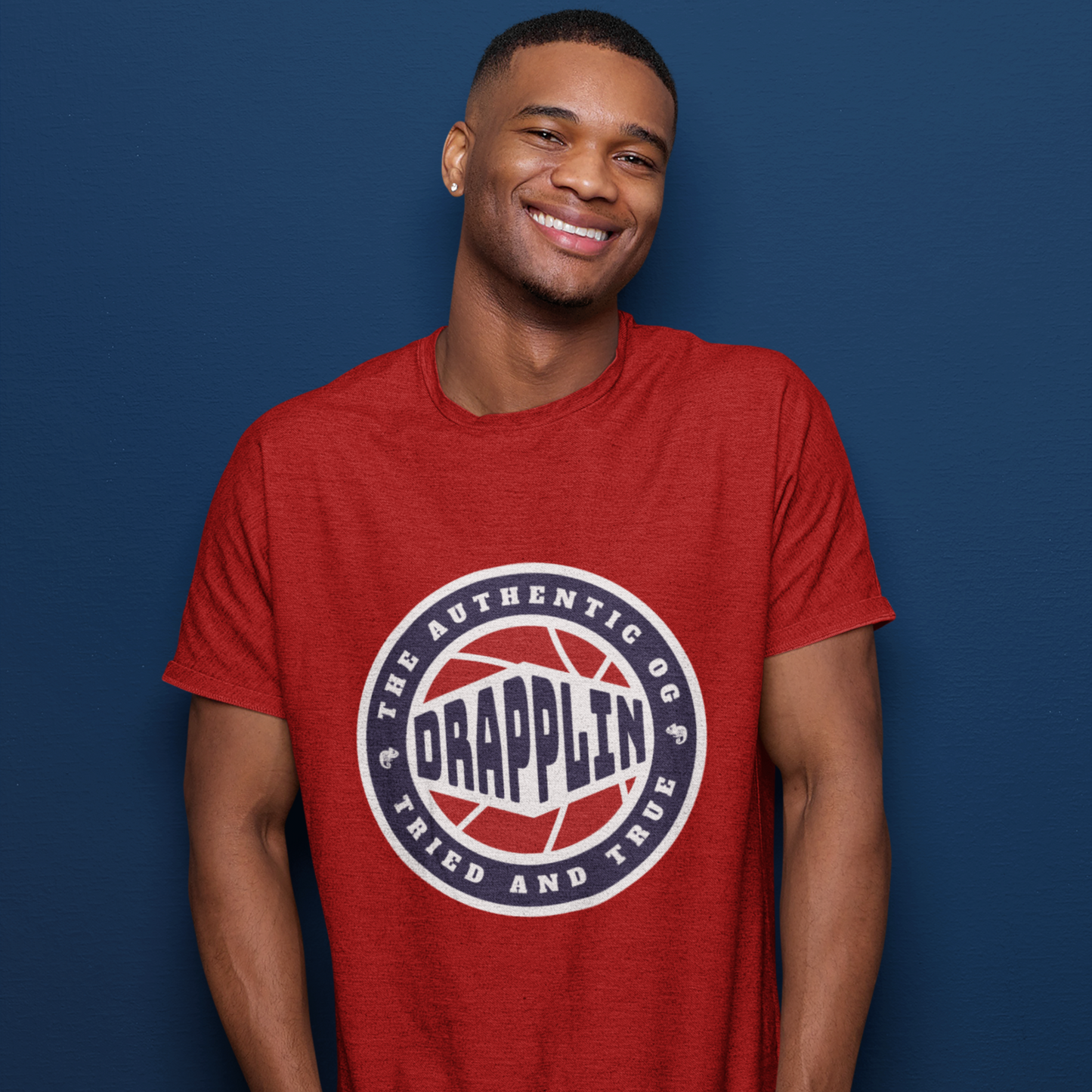 Drapplin Basketball Red Crew Neck Graphic Printed T-shirt