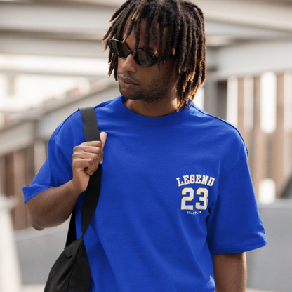 Legend Premium Royal Blue Oversized Typography Back Printed T-shirt