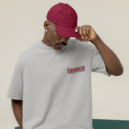 Savage Premium Grey Mélange Oversized Typography Back Printed T-shirt