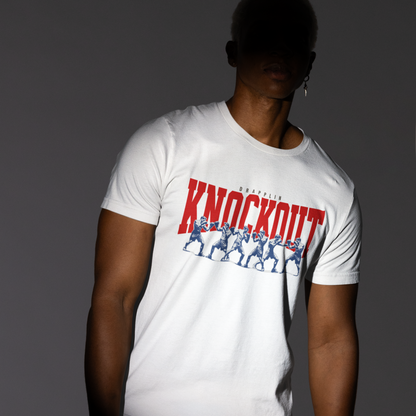 Knockout Premium White Crew Neck Graphic Printed T-shirt